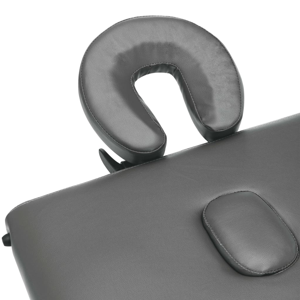 vidaXL Stół do masażu, 3 strefy, rama z aluminium, antracyt, 186x68cm