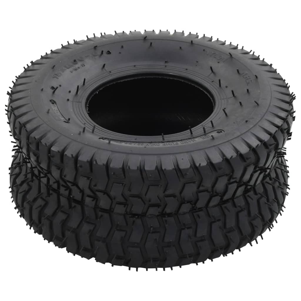 vidaXL Opony do taczki, 2 szt., 15x6.00-6 4PR, guma