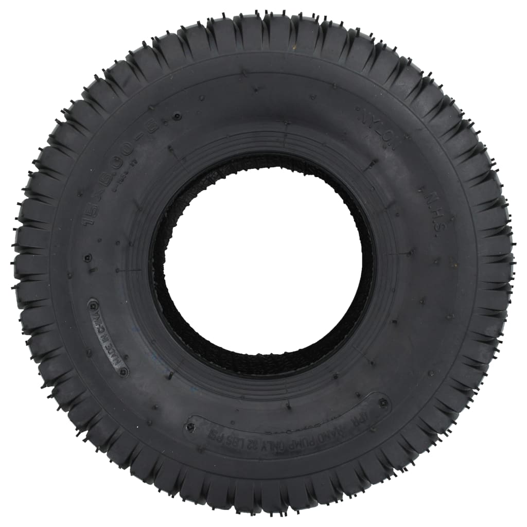 vidaXL 4-częściowy zestaw opon i dętek do taczki, 15x6.00-6 4PR, guma