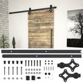 vidaXL System do montażu drzwi przesuwnych SKIEN, 183 cm, stal, czarny
