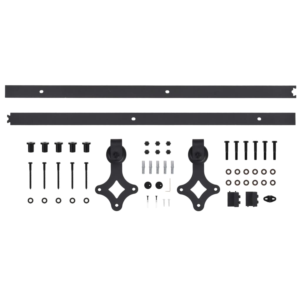 vidaXL System do montażu drzwi przesuwnych SKIEN, 200 cm, stal, czarny