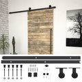 vidaXL System do montażu drzwi przesuwnych SKIEN, 183 cm, stal, czarny