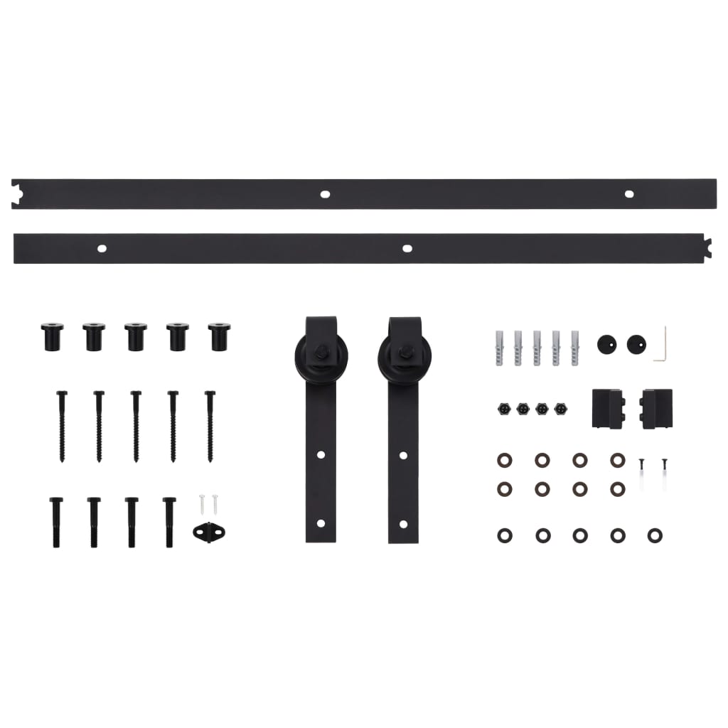 vidaXL System do montażu drzwi przesuwnych SKIEN, 183 cm, stal, czarny