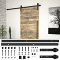vidaXL System do montażu drzwi przesuwnych SKIEN, 183 cm, stal, czarny