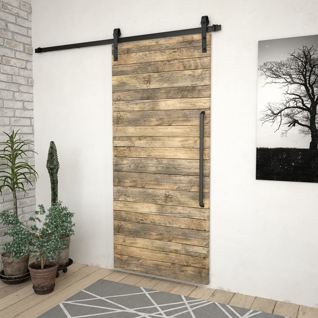 vidaXL System do montażu drzwi przesuwnych SKIEN, 200 cm, stal, czarny