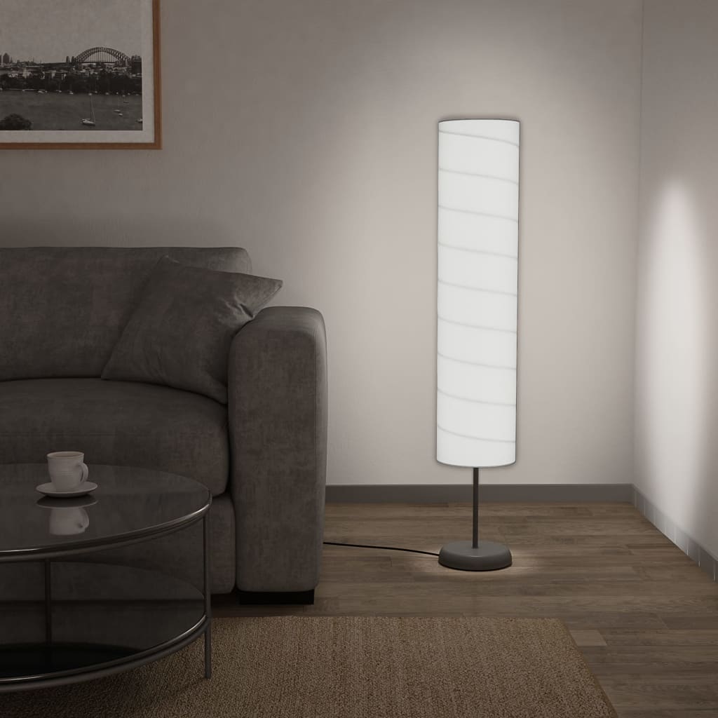 vidaXL Lampa podłogowa na stojaku, 121 cm, biała, E27
