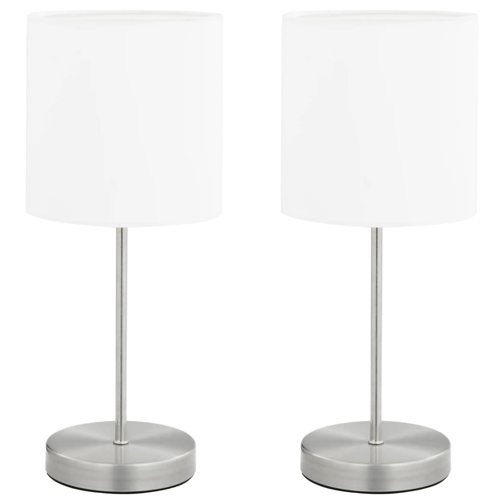 vidaXL Lampy stołowe, 2 szt., dotykowe, białe, E14