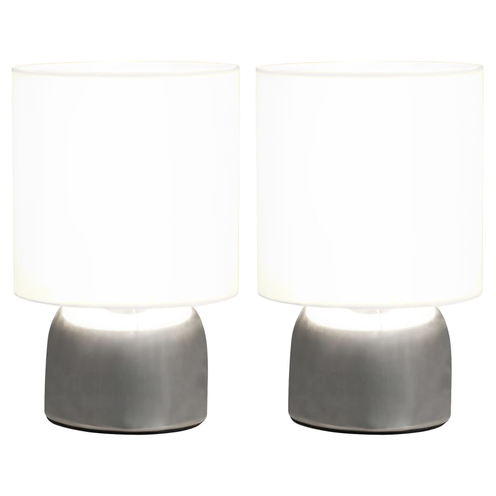 vidaXL Lampy stołowe, 2 szt., dotykowe, białe, E14