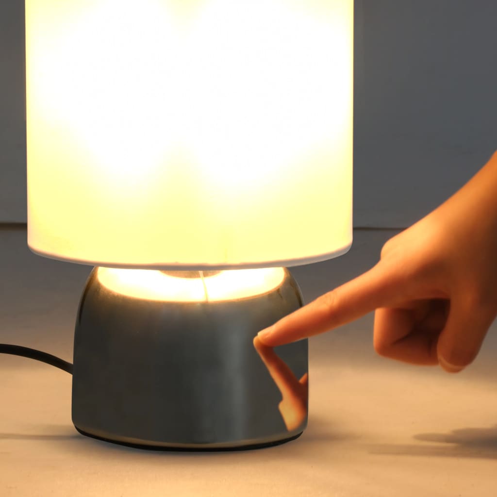 vidaXL Lampy stołowe, 2 szt., dotykowe, białe, E14