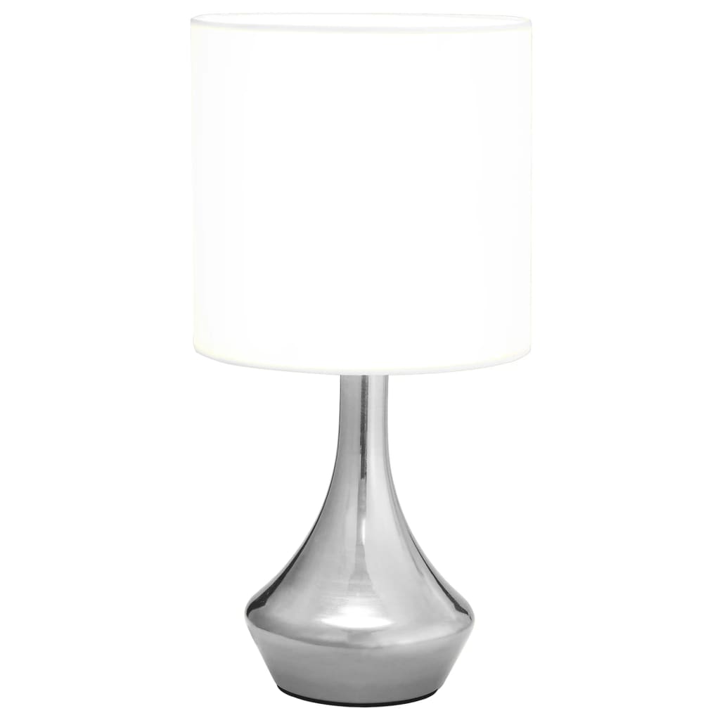 vidaXL Lampy stołowe, 2 szt., dotykowe, białe, E14