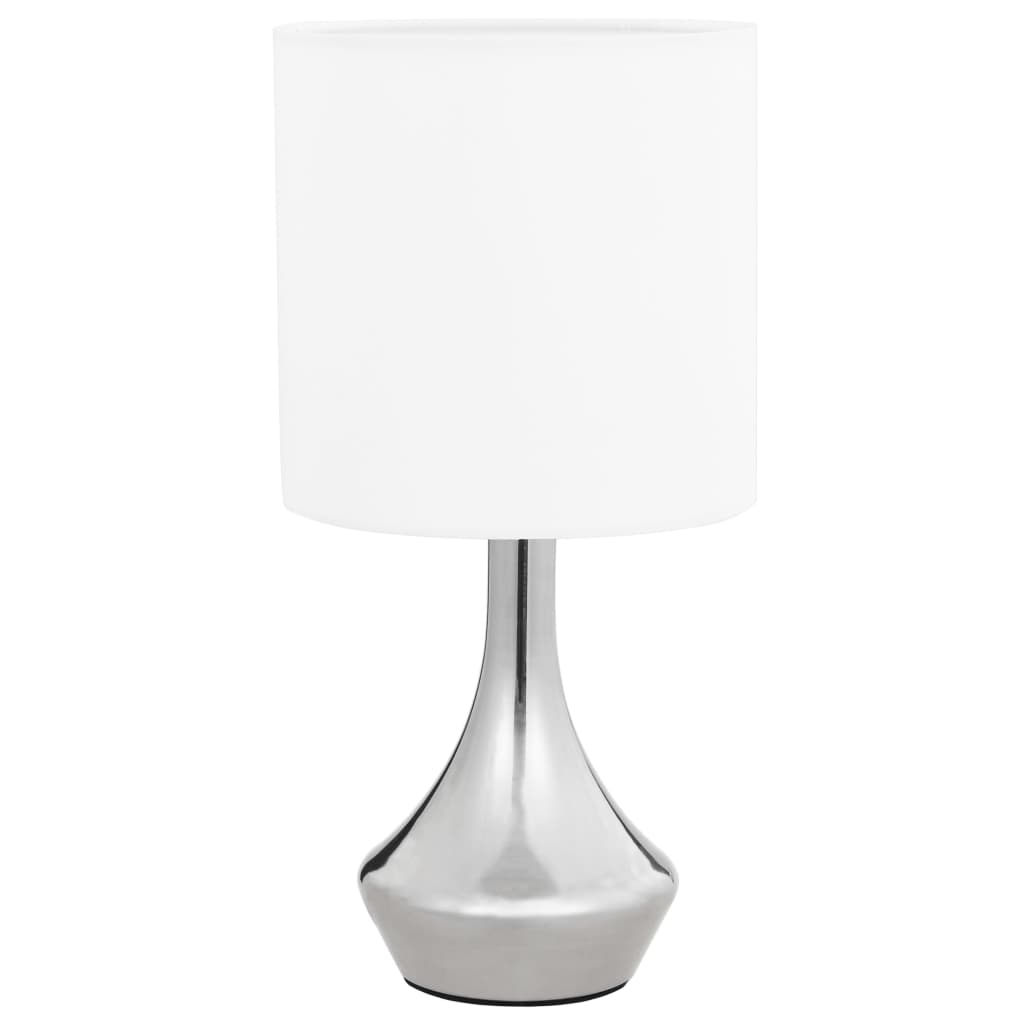 vidaXL Lampy stołowe, 2 szt., dotykowe, białe, E14