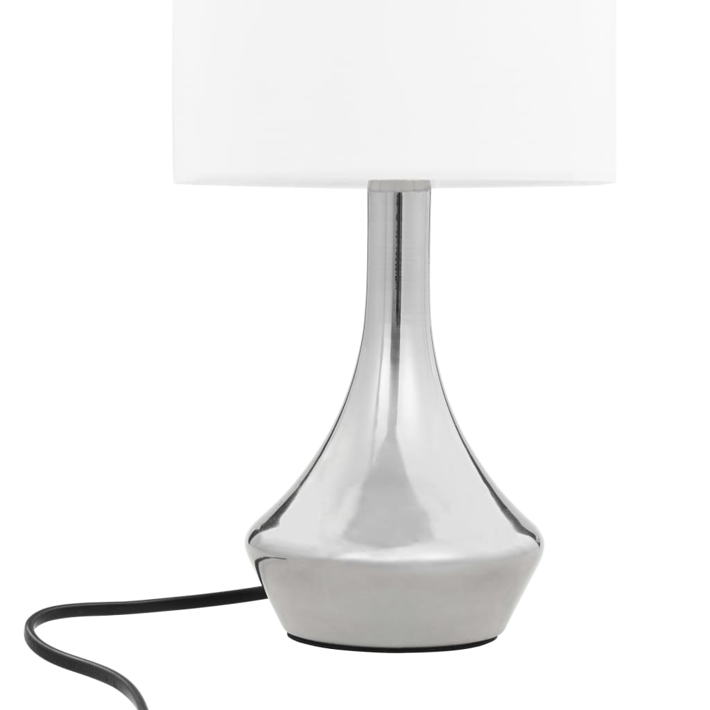 vidaXL Lampy stołowe, 2 szt., dotykowe, białe, E14