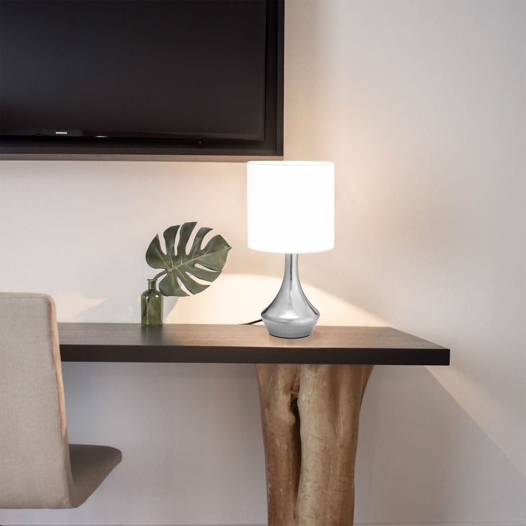 vidaXL Lampy stołowe, 2 szt., dotykowe, białe, E14