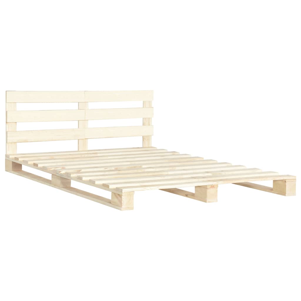 vidaXL Rama łóżka z palet, lite drewno sosnowe, 200 x 200 cm