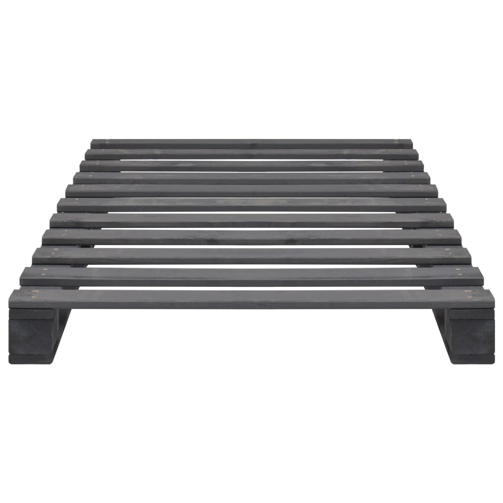 vidaXL Rama łóżka z palet, szara, lite drewno sosnowe, 100 x 200 cm