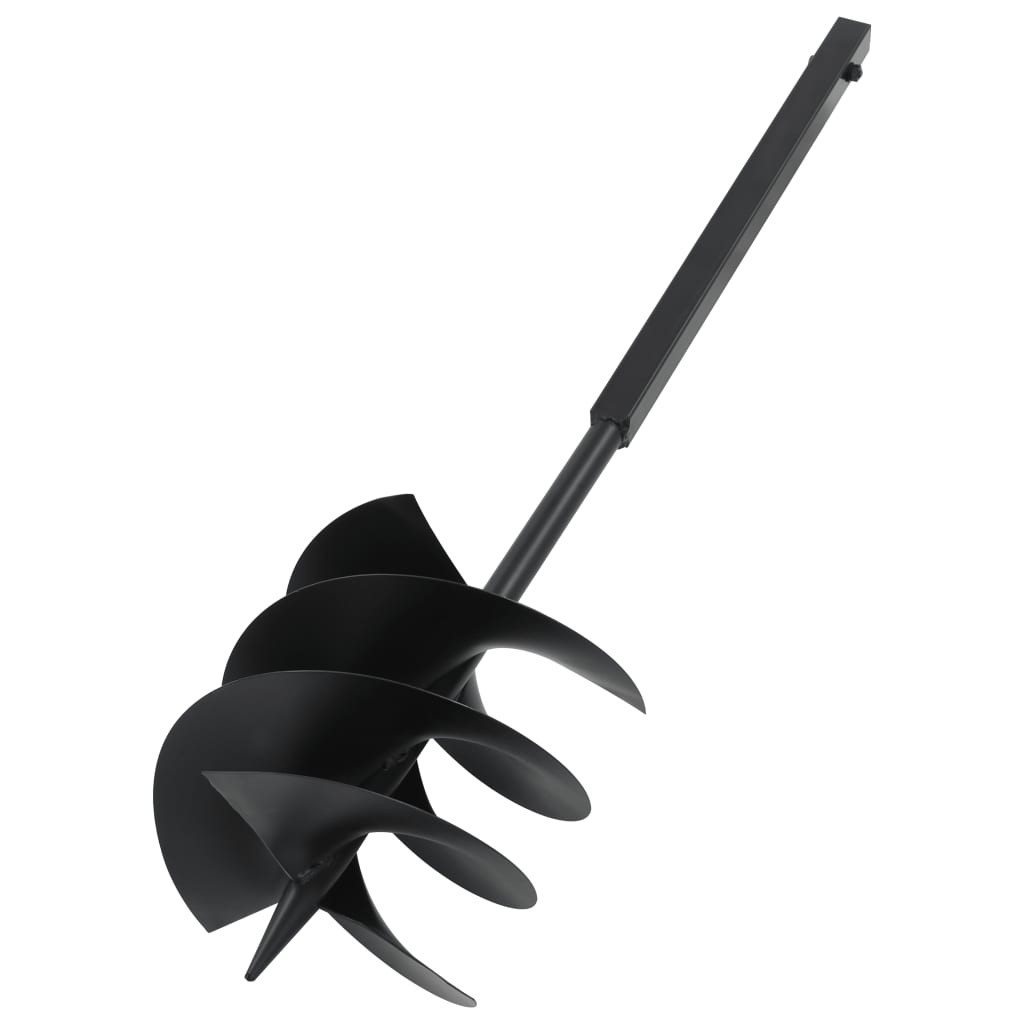 vidaXL Świder do ziemi z uchwytem, 250 mm, stalowy, czarny