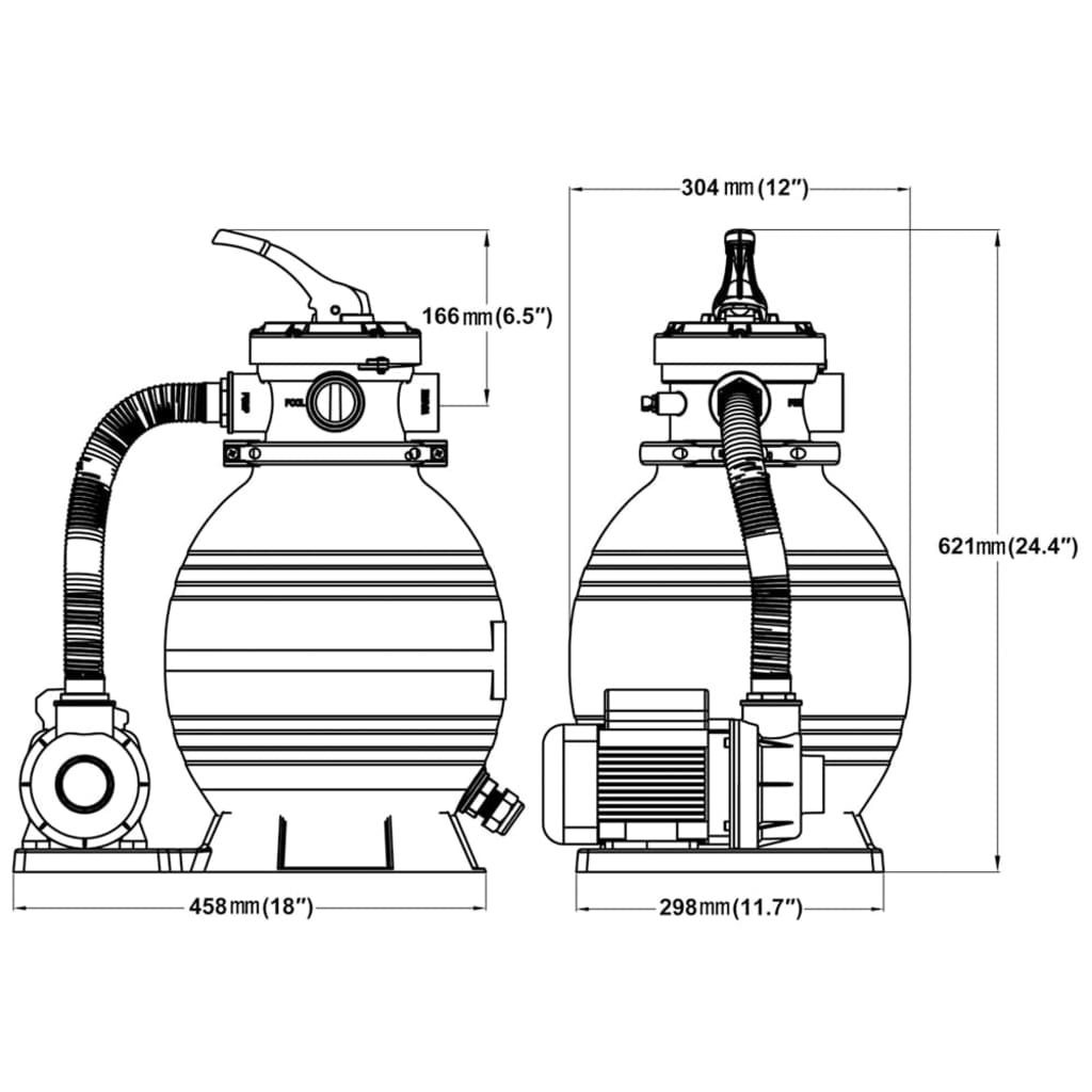 vidaXL Piaskowe pompy filtrujące, 2 szt., 400 W, 11000 L/h