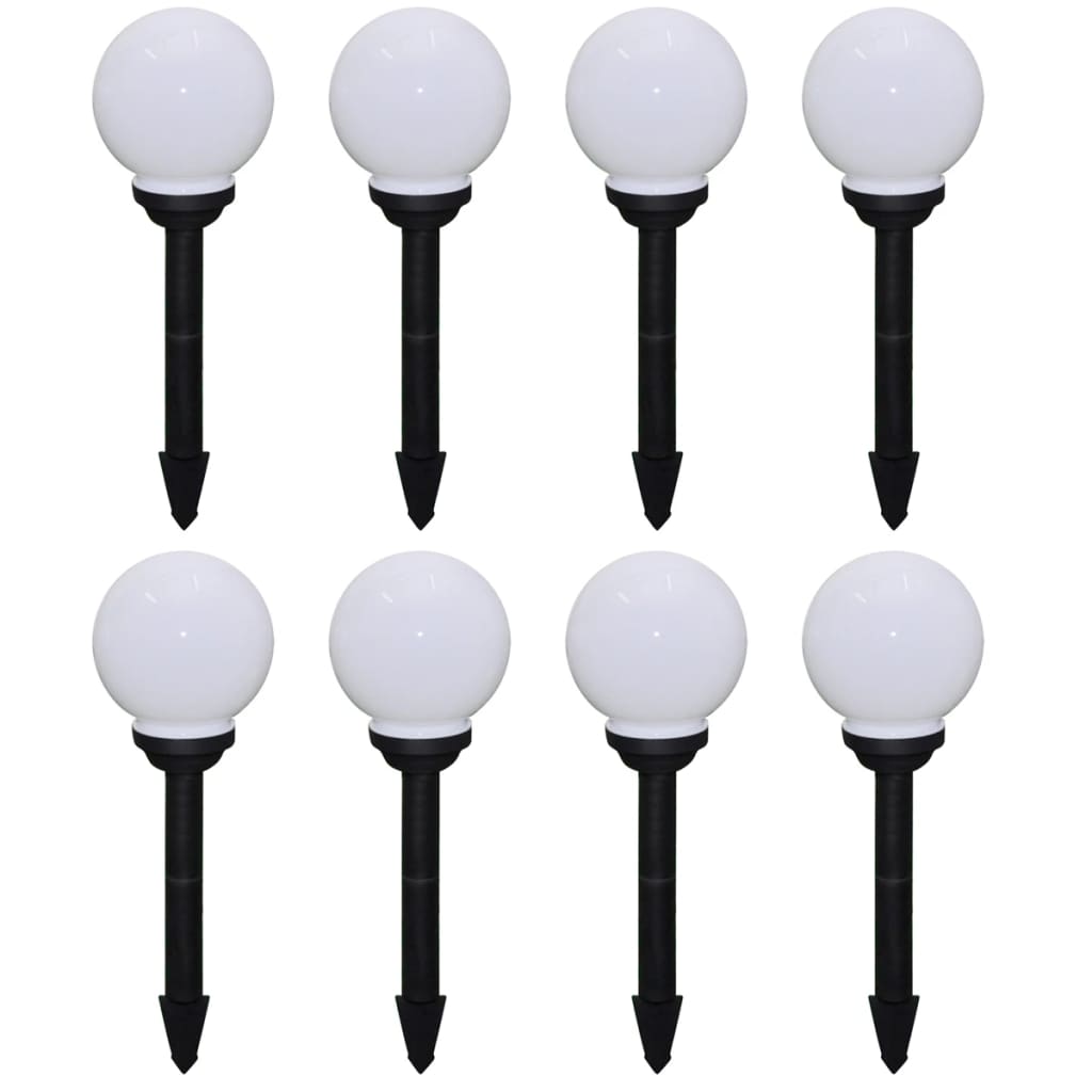 vidaXL Lampy do oświetlenia ścieżki, 8 szt, LED, 15 cm, ze szpikulcami