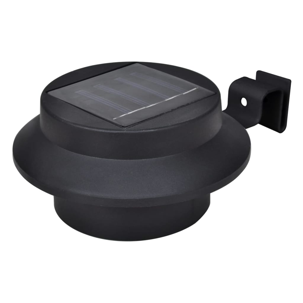 vidaXL Solarne lampy ogrodzeniowe LED, 12 szt., czarne