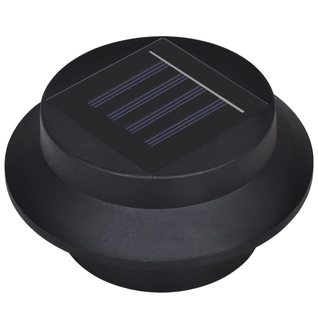 vidaXL Solarne lampy ogrodzeniowe LED, 12 szt., czarne
