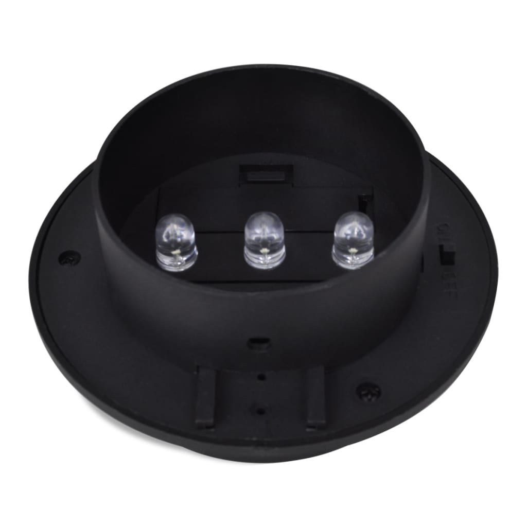 vidaXL Solarne lampy ogrodzeniowe LED, 12 szt., czarne