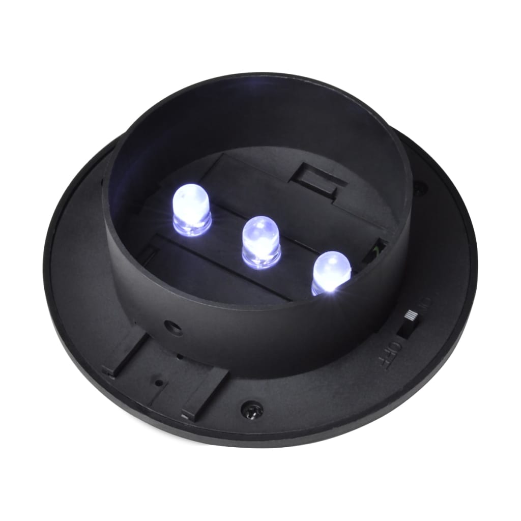 vidaXL Solarne lampy ogrodzeniowe LED, 12 szt., czarne