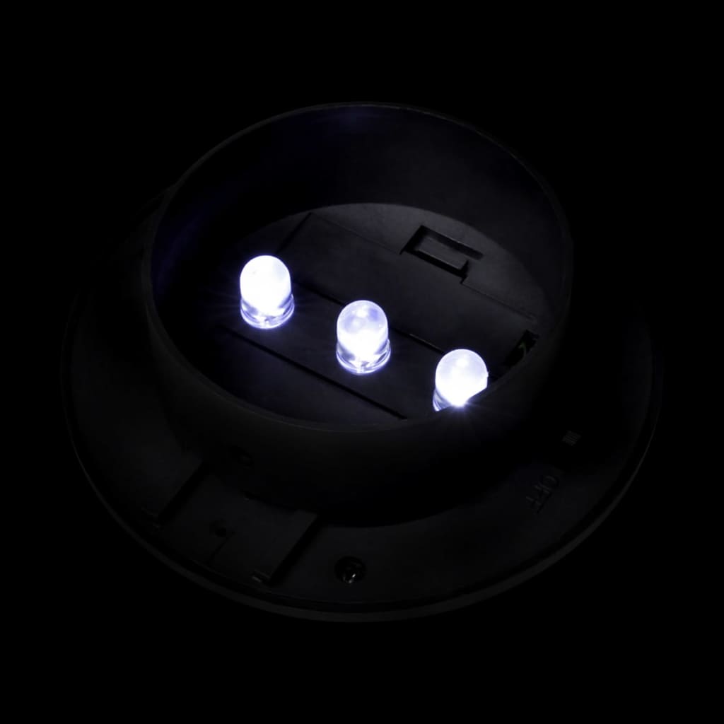 vidaXL Solarne lampy ogrodzeniowe LED, 12 szt., czarne