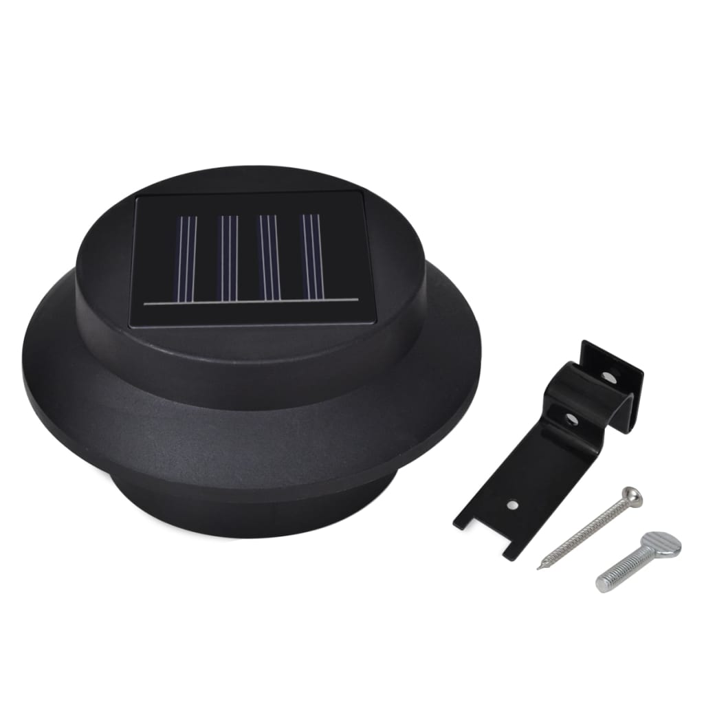 vidaXL Solarne lampy ogrodzeniowe LED, 12 szt., czarne