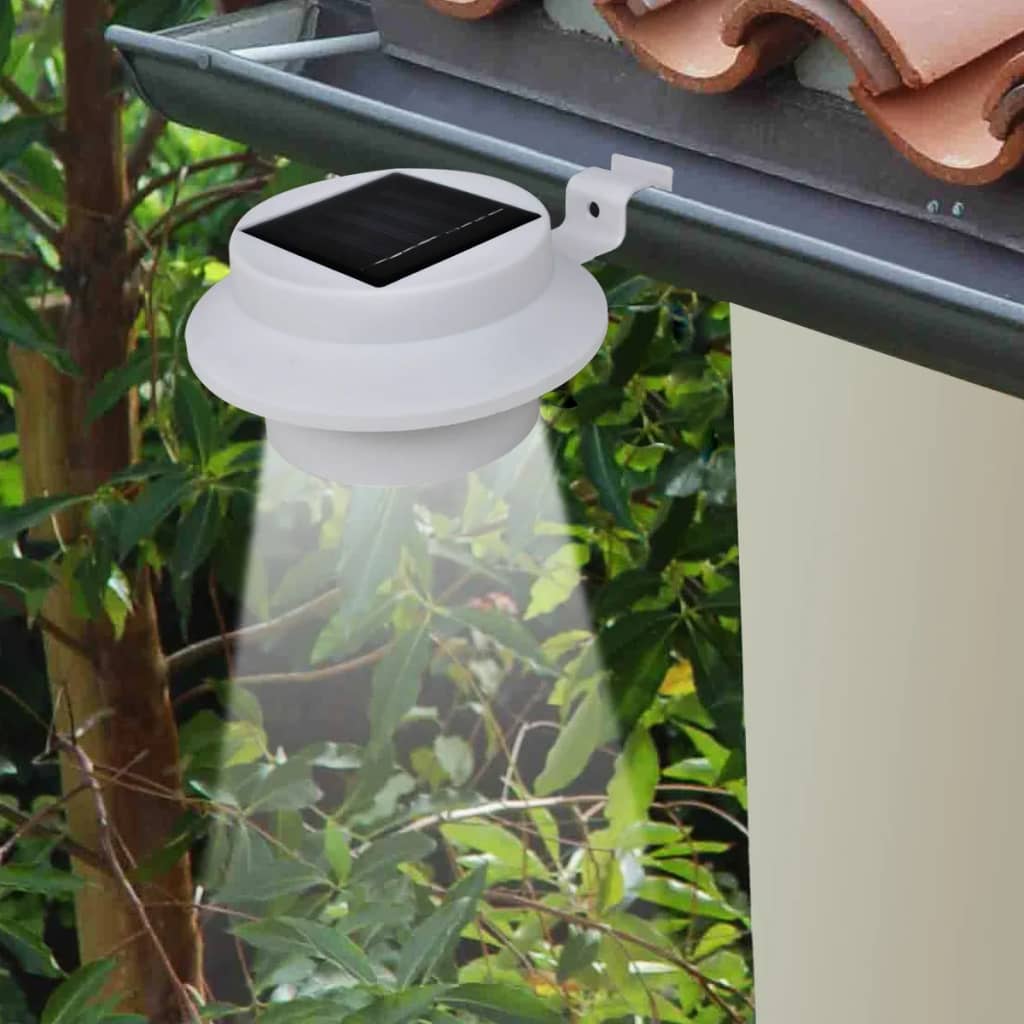 vidaXL Solarne lampy ogrodzeniowe LED, 12 szt., białe