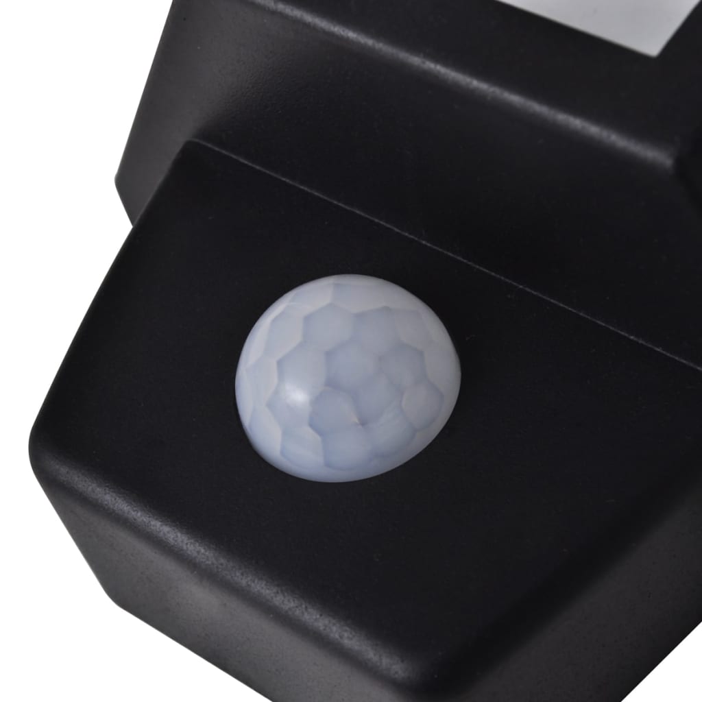 vidaXL Ścienne lampy solarne, 2 szt., z detektorem ruchu, czarne