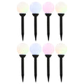 vidaXL Lampy solarne do ogrodu, 8 szt., LED, kuliste, 15 cm, RGB