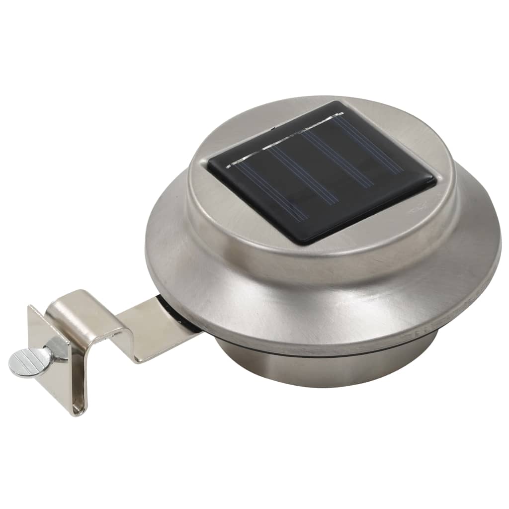 vidaXL Lampy solarne do ogrodu, 12 szt., LED, okrągłe, 12 cm, białe