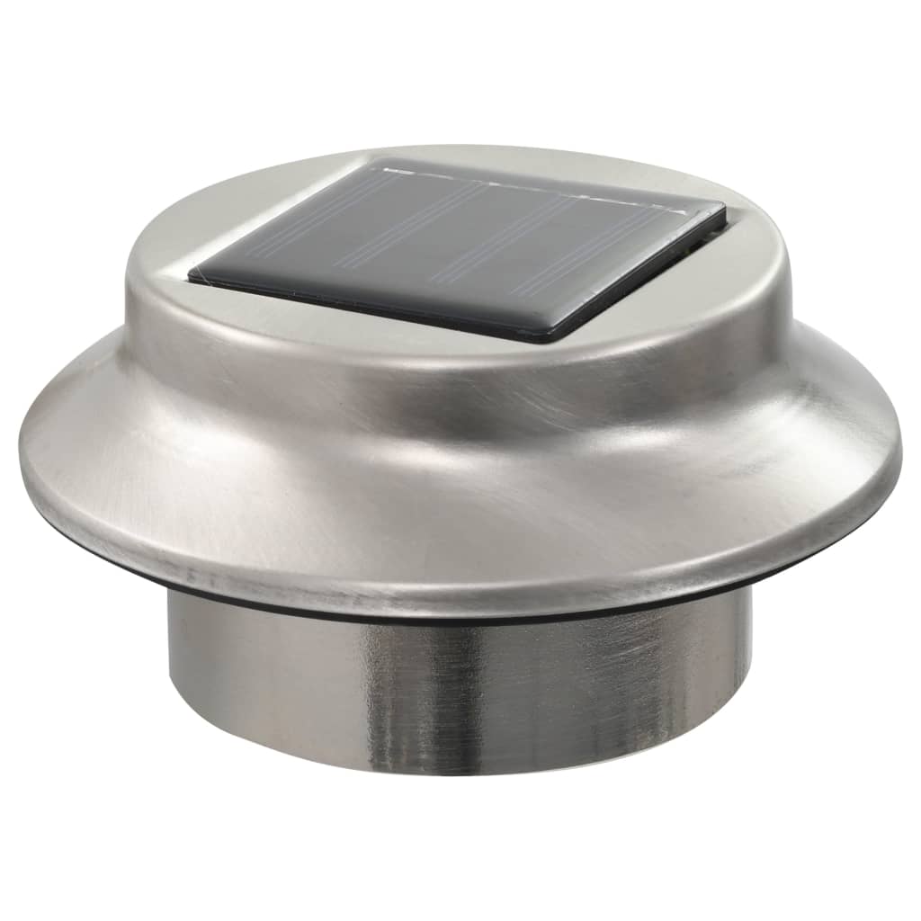 vidaXL Lampy solarne do ogrodu, 12 szt., LED, okrągłe, 12 cm, białe