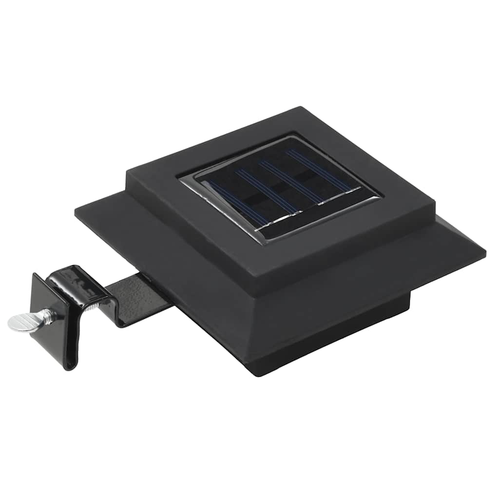vidaXL Lampy solarne LED do ogrodu, 12 szt., kwadratowe, 12 cm, czarne