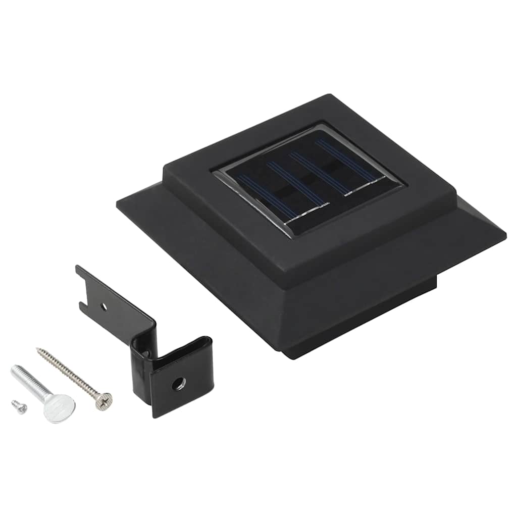 vidaXL Lampy solarne LED do ogrodu, 12 szt., kwadratowe, 12 cm, czarne