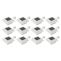 vidaXL Lampy solarne do ogrodu, 12 szt., LED, kwadratowe, 12 cm, białe
