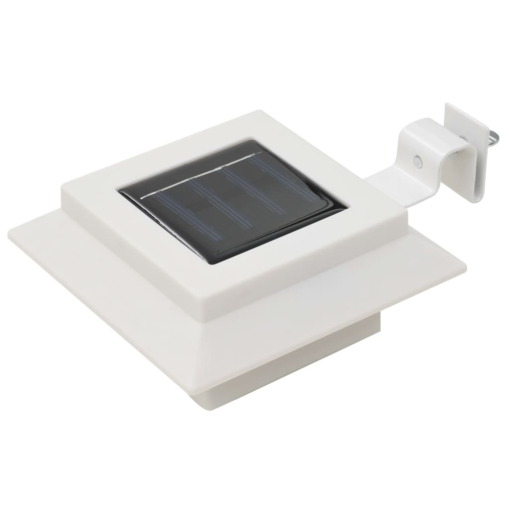 vidaXL Lampy solarne do ogrodu, 12 szt., LED, kwadratowe, 12 cm, białe
