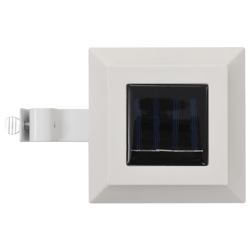 vidaXL Lampy solarne do ogrodu, 12 szt., LED, kwadratowe, 12 cm, białe