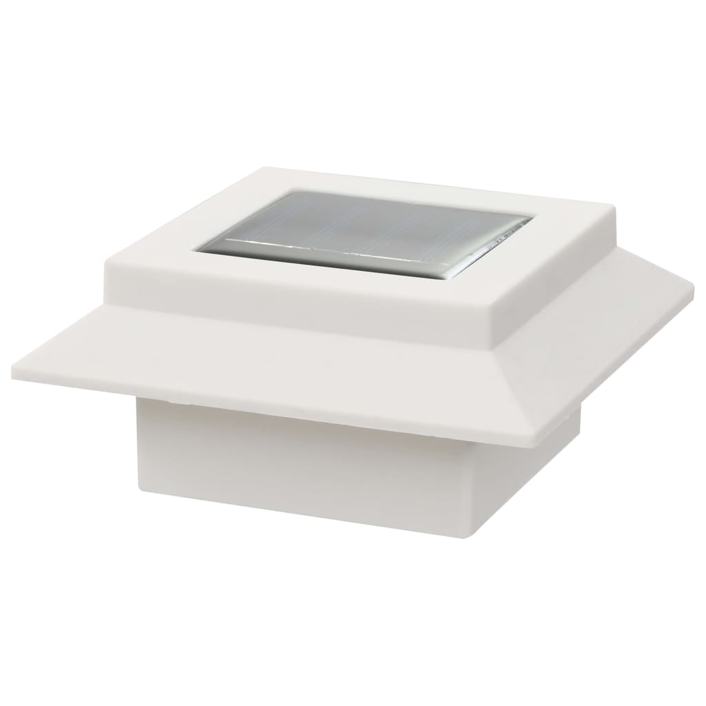 vidaXL Lampy solarne do ogrodu, 12 szt., LED, kwadratowe, 12 cm, białe
