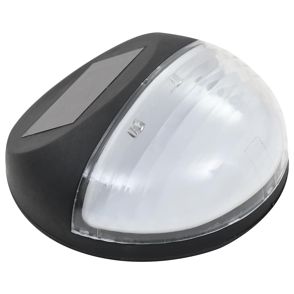 vidaXL Solarne lampy ścienne LED do ogrodu, 24 szt., okrągłe, czarne