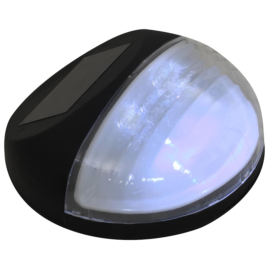 vidaXL Solarne lampy ścienne LED do ogrodu, 24 szt., okrągłe, czarne