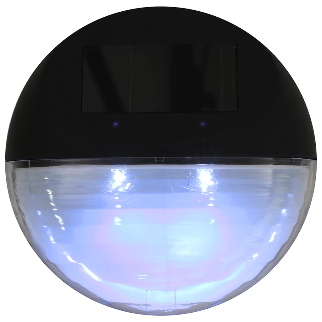 vidaXL Solarne lampy ścienne LED do ogrodu, 24 szt., okrągłe, czarne