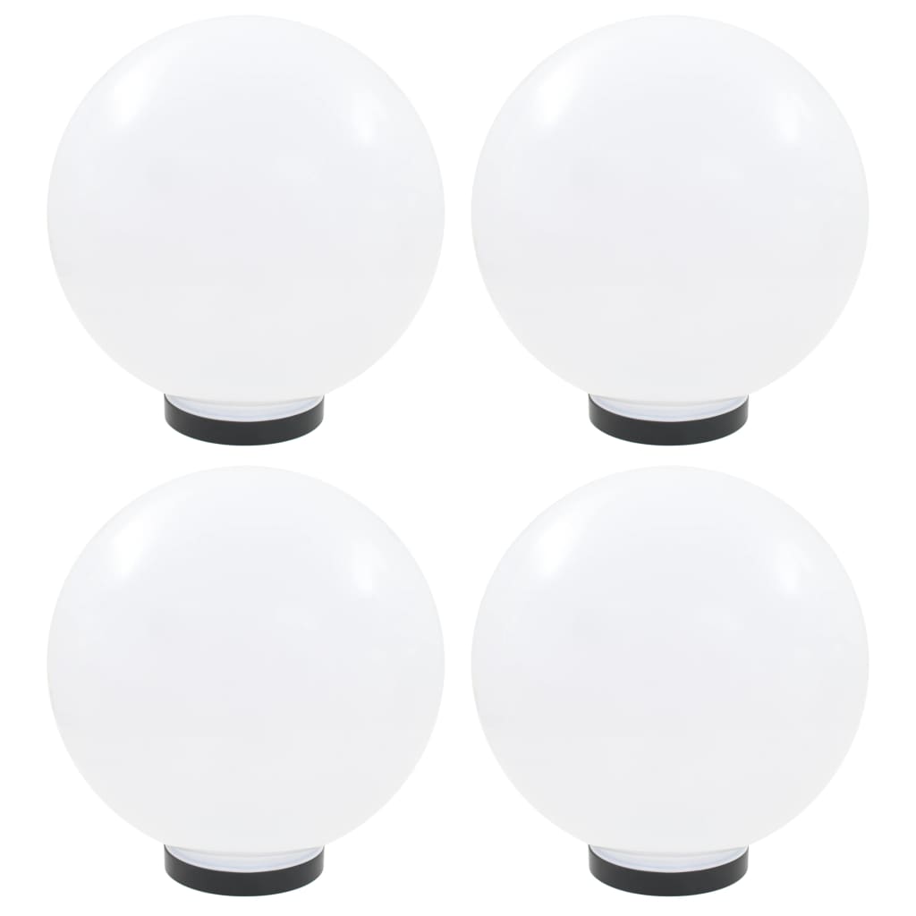 vidaXL Lampy ogrodowe LED, 4 szt., kuliste, 30 cm, PMMA