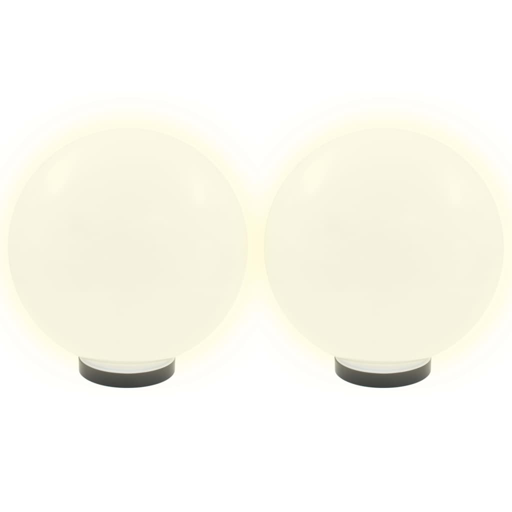 vidaXL Lampy ogrodowe LED, 4 szt., kuliste, 30 cm, PMMA