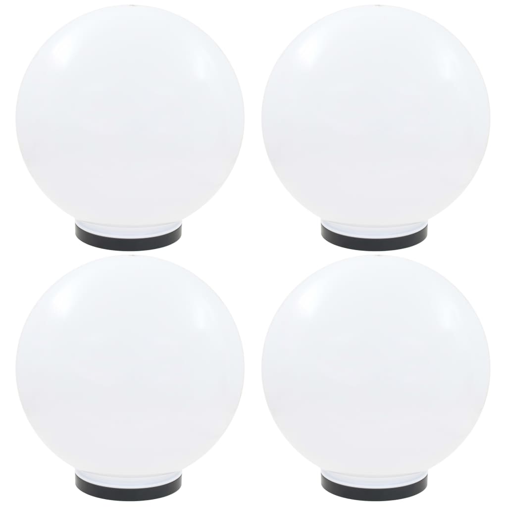 vidaXL Lampy ogrodowe LED, 4 szt., kuliste, 40 cm, PMMA