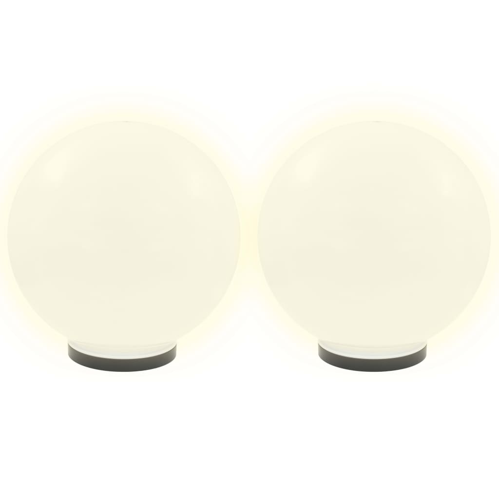 vidaXL Lampy ogrodowe LED, 4 szt., kuliste, 40 cm, PMMA