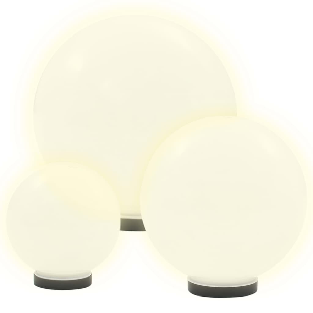 vidaXL Zestaw 6 kulistych lamp ogrodowych LED, 20/30/40 cm, PMMA