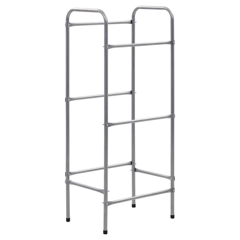 vidaXL Półka magazynowa na 3 skrzynki, srebrna, 50x33x116 cm, stal