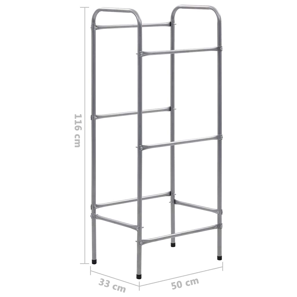 vidaXL Półka magazynowa na 3 skrzynki, srebrna, 50x33x116 cm, stal