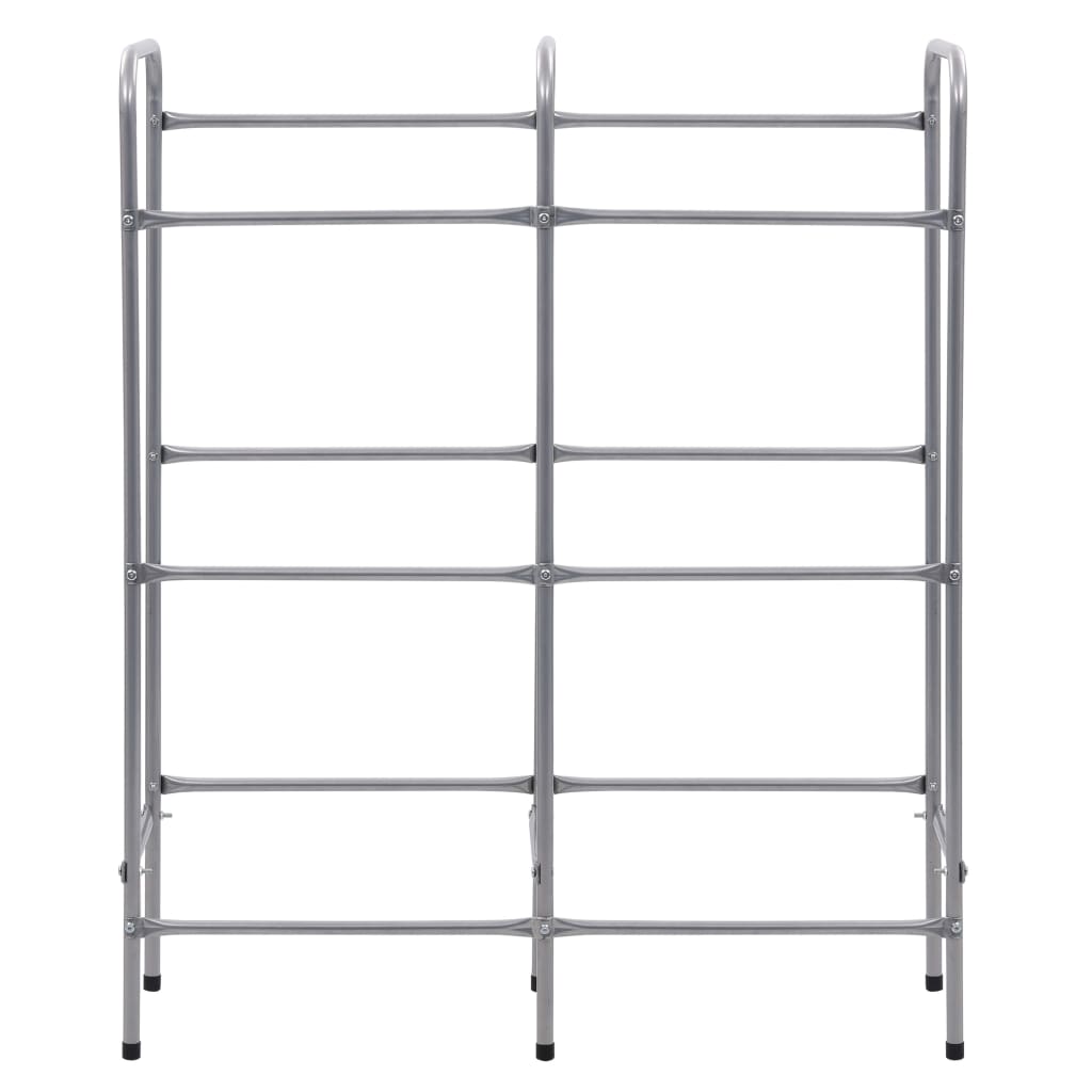 vidaXL Regał magazynowy na 6 skrzynek, srebrny, 96x33x116 cm, stal